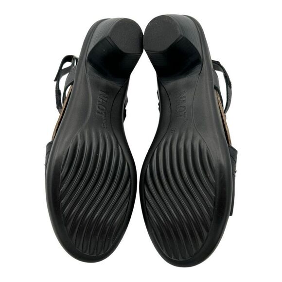 Naot Women's Leather Rivet Vogue Strappy Heels Brushed Metallic Black/Grey Sz 39 - Picture 8 of 9